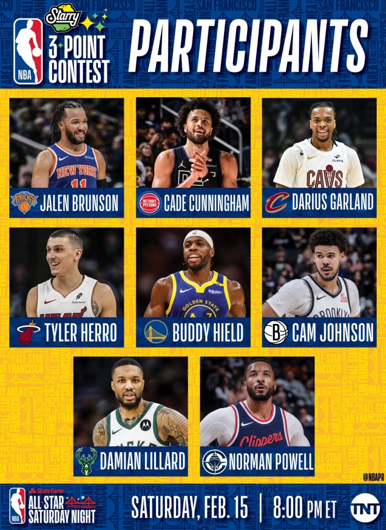  NBA全明星三分大賽名單：利拉德沖擊三連冠 希爾德、康寧漢姆在列