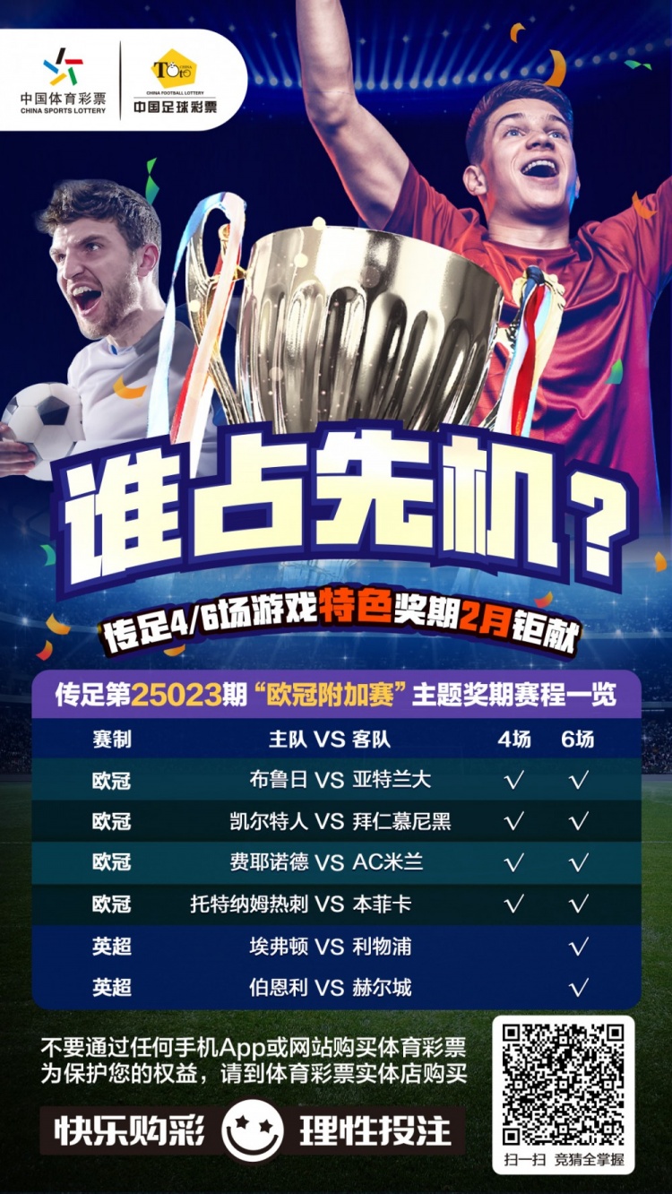  誰占先機(jī)？！傳足特色獎(jiǎng)期第25023期聚焦歐冠附加賽